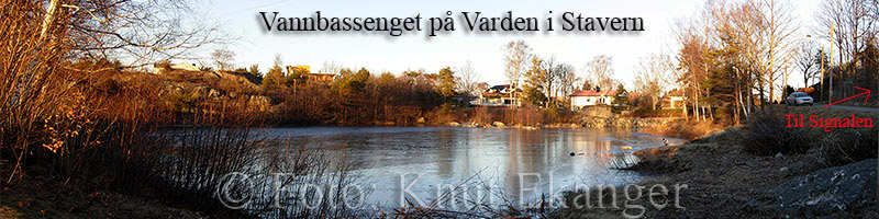 Vannbassenget på Varden i Stavern, islagt - © Foto: Knut Ekanger