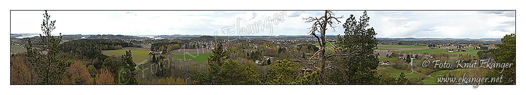 Panoramabilde med litt av utsikten i fra Hjerts i Sandefjord -  Foto: Knut Ekanger