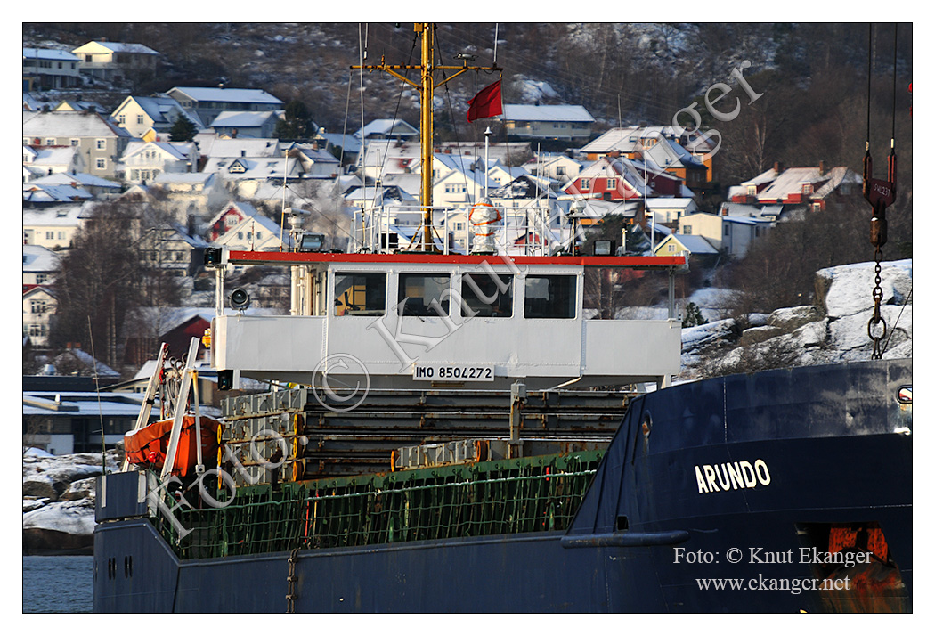 Arundo ved kai i kanalen, Larvik havn - 05.01.2012.